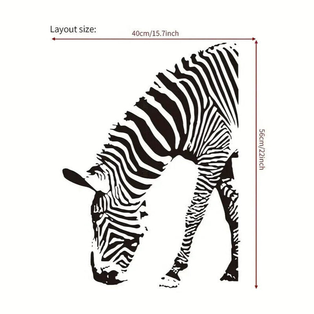 Realistic Black And White Zebra 3D Wall Decal 18.5" x 19.6" NEW! Home & Garden:Home Décor:Decals, Stickers & Vinyl Art Style Your Walls